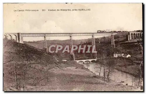 Cartes postales Cantal Viaduc de Ribeyres pres Aurillac Train