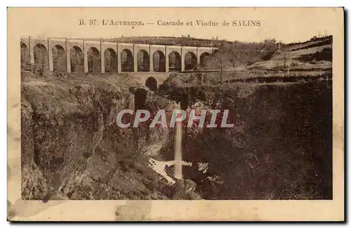 Ansichtskarte AK Auvergne Cascade et viaduc de Salins