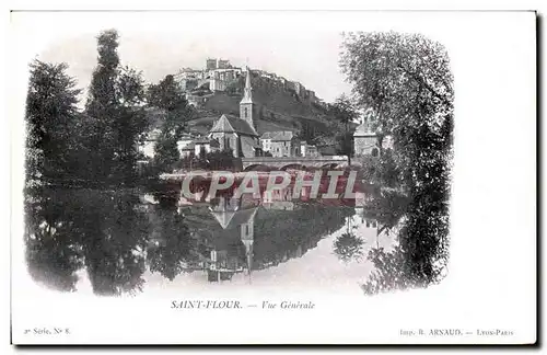 Cartes postales Auvergne Saint Flour Vue generale (au dos publicite Roquefort Fromage)