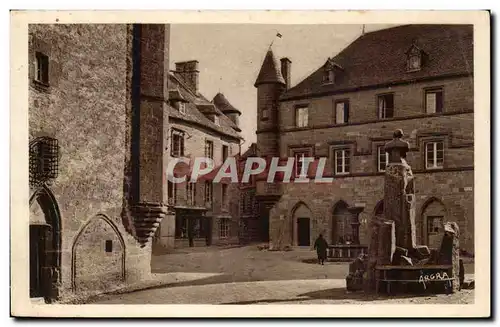 Auvergne Cantal Cartes postales Salers Maison de Flogeac Hotel de ville et buste de Tyssandier d&#39Escous