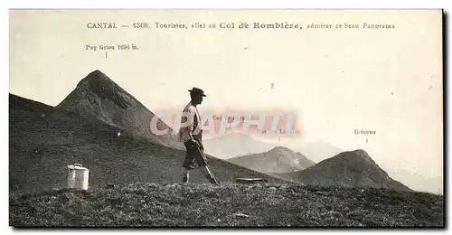 Auvergne Cantal Ansichtskarte AK Touristes allez au col de Rombiere admirer ce beau panorama