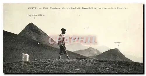 Auvergne Cantal Cartes postales Touristes allez au col de Rombiere admirer ce beau panorama