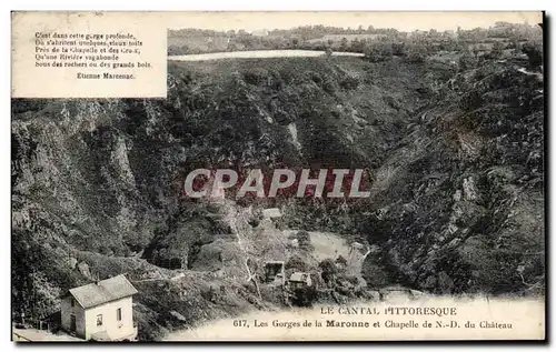 Auvergne Cantal Cartes postales Les gorges de la maronne et chapelle ND du chateau