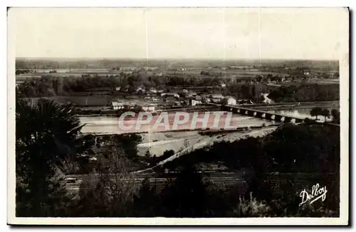 Saint Sever sur Adour Moderne Karte Vue panoramique et le pont pris de Morlanne