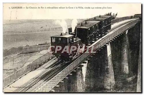 Langres Cartes postales Le chemin de fer a cremaillere reliant la gare a la ville TOP