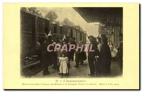 REPRODUCTION L&#39embarquement Oeuvre municipale des enfants de la montagne (CAisse des ecoles Hotel