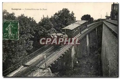 Langres Cartes postales Cremaillere sur le pont (train)