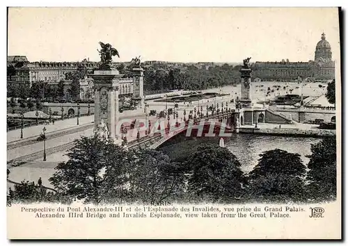 Paris Cartes postales Perspective du pont Alexandre III et de l&#39esplanade des Invalides vue prise du Grand Pa