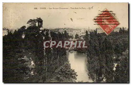 Paris Cartes postales Les Buttes Chaumont Vue dans le parc