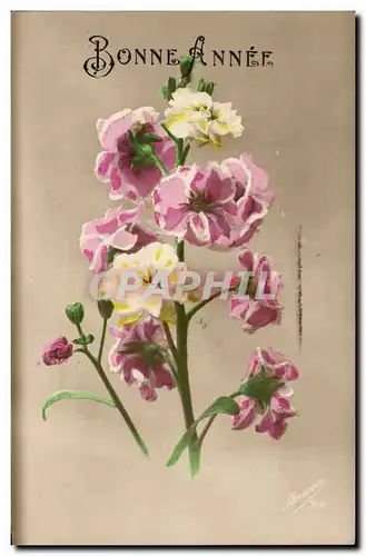 Cartes postales Fantaisie Bonne annee Fleur