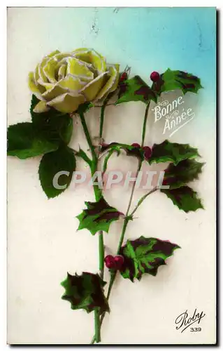 Cartes postales Fantaisie Bonne annee Rose