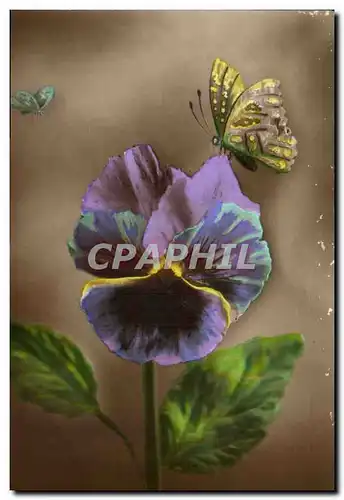 Cartes postales Fantaisie Fleur Papillon (butterfly)