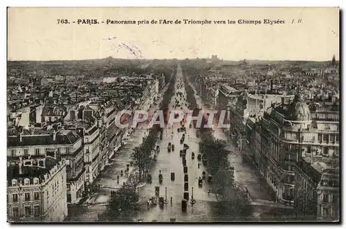 Paris Ansichtskarte AK Panorama pris de l&#39arc de triomphe vers les Champs Elysees