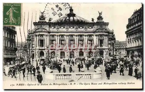 Paris Cartes postales Opera et et station du Metropolitain