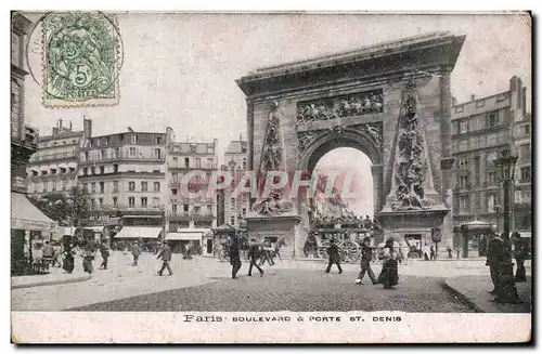 Paris Cartes postales Boulevard et porte St Denis