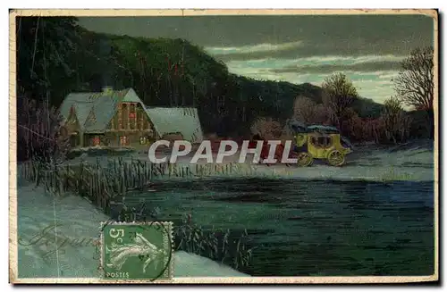 Cartes postales Fantaisie Paysage Caleche