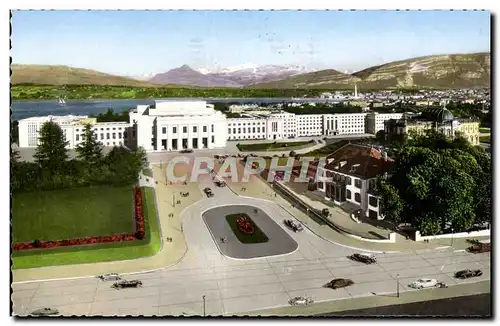 Suisse Geneve Cartes postales moderne Le palais des Nations Vue sur la ville et le Mont Blanc