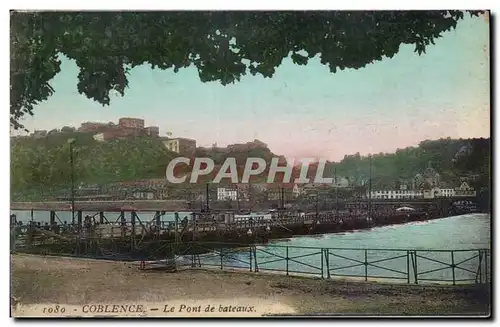 Coblence Cartes postales Le pont de bateaux