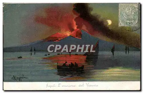 Italie Italia Napoli Ansichtskarte AK L&#39eruzione del Vesuvio