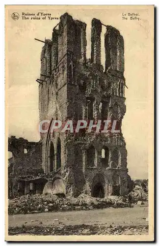 Cartes postales Ruines d&#39Ypres Le beffroi (Belgie Belgique)