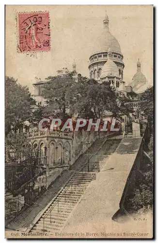 Paris Cartes postales Escaliers de la Barre Montee au Sacre Coeur