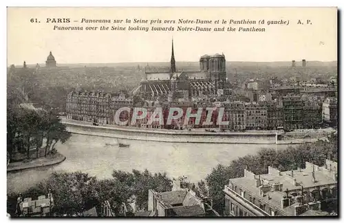 Paris Ansichtskarte AK Panorama sur la Seine pris vers Notre Dame et le Pantheon