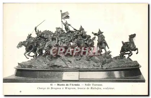 Paris Ansichtskarte AK Musee de l&#39armee Salle Turenne Charge de Dragons a WAgram bronze de Richelieu sculpteur