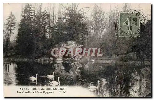 Paris Cartes postales Bois de Boulogne La grotte et les cygnes