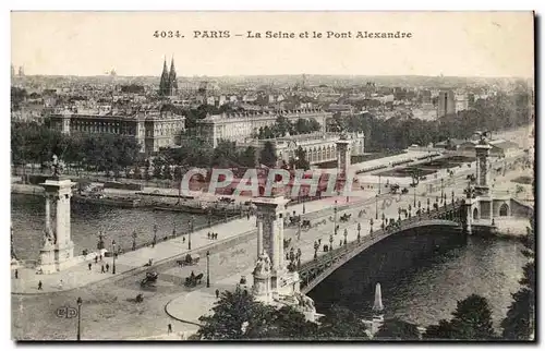 Paris Ansichtskarte AK La Seine et le pont Alexandre