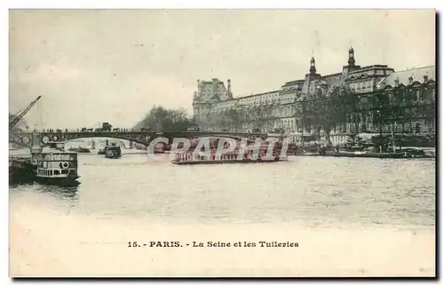 Paris Cartes postales La Seine aux Tuileries