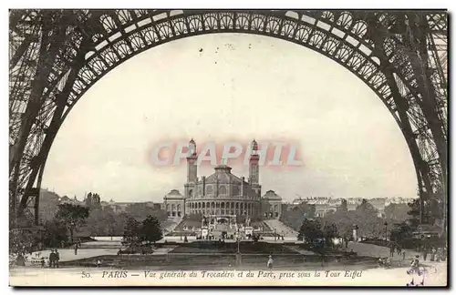 Paris Cartes postales Vue generale du Trocadero et du parc prise sous la Tour Eiffel