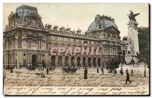 Paris Cartes postales Nouveau Louvre Place du Carrousel Monument de Gambetta