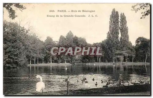 Paris Cartes postales Bois de Boulogne Etang de la grande cascade