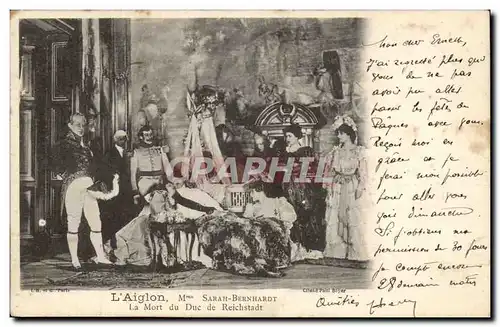 Cartes postales Fantaisie l&#39aiglon Sarah Bernhardt la mort du duc de Reichstadt
