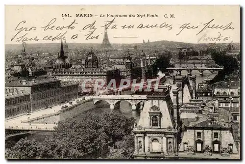 Paris Ansichtskarte AK Panorama des sept ponts