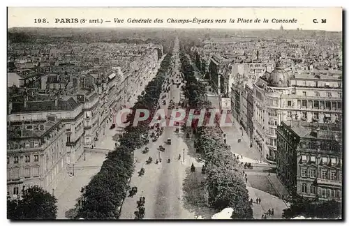 Paris Ansichtskarte AK Vue generale des Champs Elysees vers la place de la Concorde