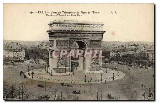 Paris Cartes postales L&#39arc de triomphe et la place de l&#39Etoile