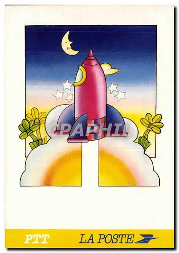 Cartes postales moderne La Poste postcheque CCP Sans frontieres (Patrick Martin Grafy Studio)