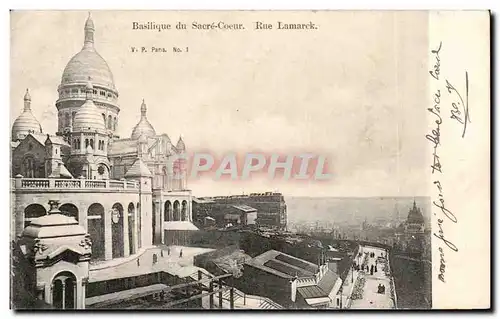 Paris Cartes postales Montmartre Basilique du Sacre Coeur Rue Lamarck