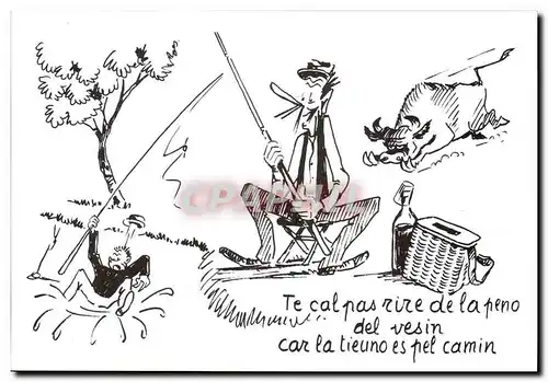 Cartes postales moderne Humour Dessin de Charles Mouly Ne ris pas de la mesaventure du voisin car la tienne est en chemi