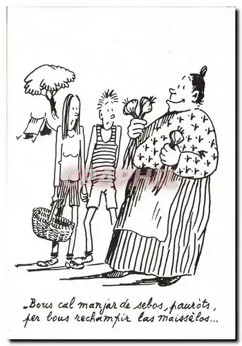 Cartes postales moderne Humour Dessin de Charles Mouly Retour a la nature
