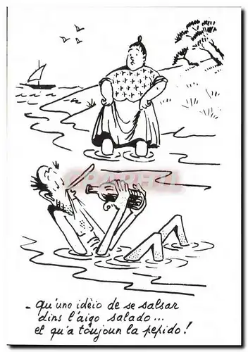 Cartes postales moderne Humour Dessin de Charles Mouly A la mer