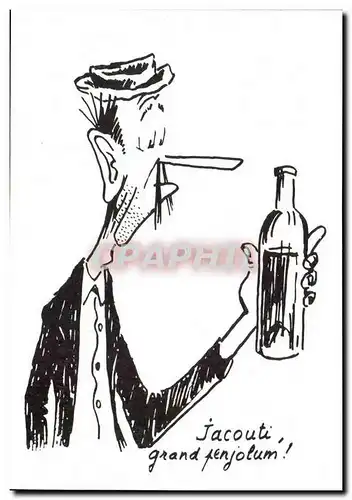 Moderne Karte Humour Dessin de Charles Mouly Jacouti Grand porte chandelles ! alcool