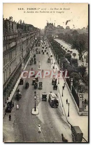 Paris Ansichtskarte AK La rue de Rivoli le jardin des Tuileries et le louvre