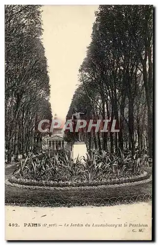 Paris Cartes postales Le jardin du Luxembourg et le Pantheon