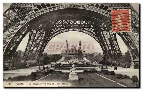 Paris Cartes postales Le Trocadero vu sous la Tour Eiffel