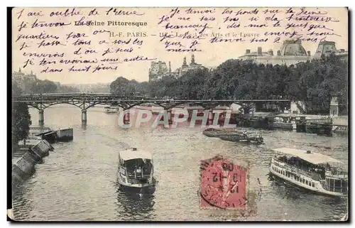 Paris Cartes postales Le pont des Arts et le Louvre