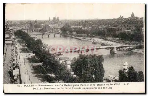 Paris Ansichtskarte AK Panorama sur la Seine pris vers Notre DAme et la Cite