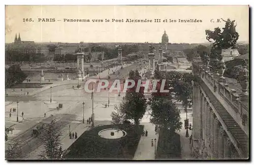 Paris Cartes postales Panorama vers le pont Alexandre III et les Invalides