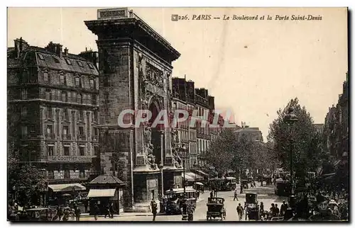 Paris Cartes postales Le boulevard et la porte Saint Denis